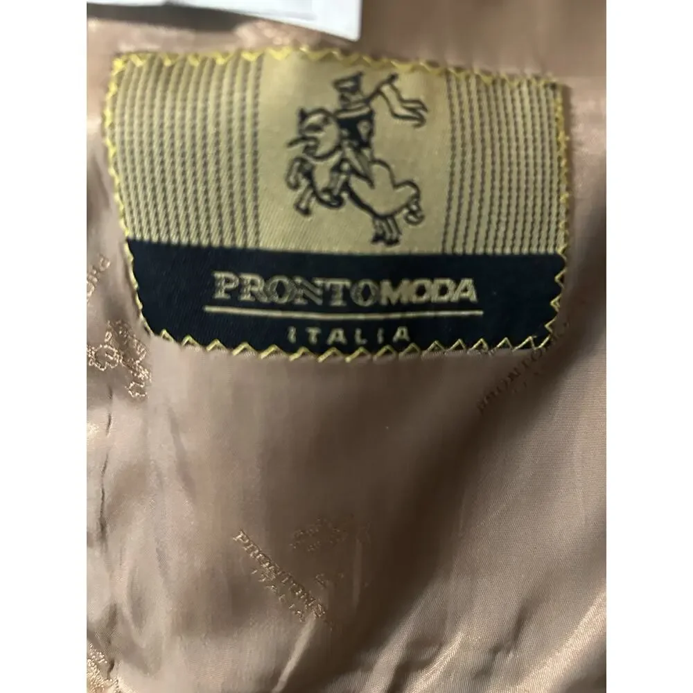 Pronto Moda Italia Blazer 52R Houndstooth Silk Wool Cashmere Lana Lux Sport Coat